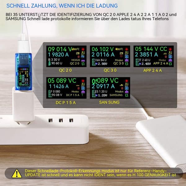 USB 3.0-testare multimeter 3,7-30V 0-4A USB-spänningstestare AT34 KLB