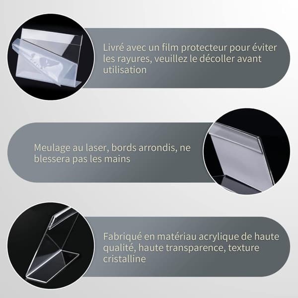 48 stykker prislapsholdere, klar akryl prisdisplaystativ etikettholder til bagerier, supermarkeder, kontorer (6x4 cm)