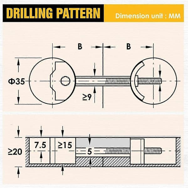 Countertop Connector, Table Fasteners, Joint Connector Draw Bolt Pack, Miter Draw Bolt Countertop Turner 10 PCS