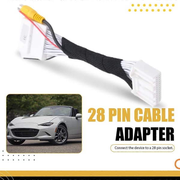 28-stifts RCA-videoadapter för backkamera för Mazda 2 3 6 CX-5 Demio Axela Roadster