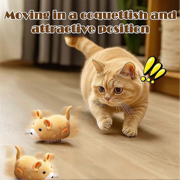 Remote Control Cat Toy Rechargeable Moving Mouse Interactive Toys Yellow Yellow