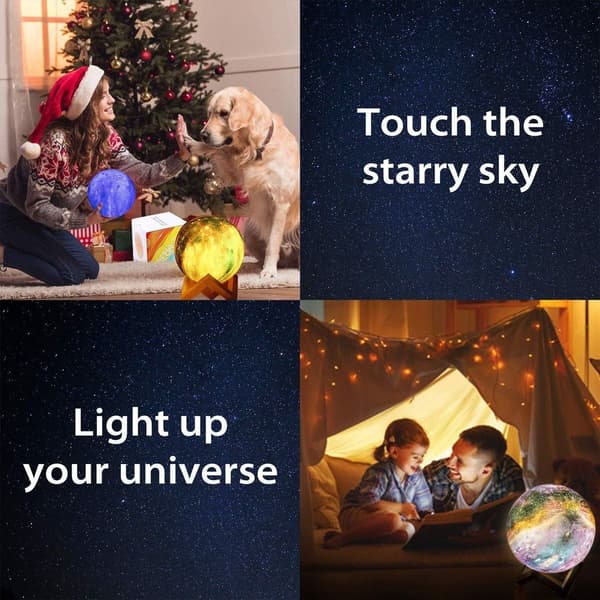 12 cm Moon Lamp with Remote Control, Starry Sky Decorative Light 3D Moon Art LED KLB