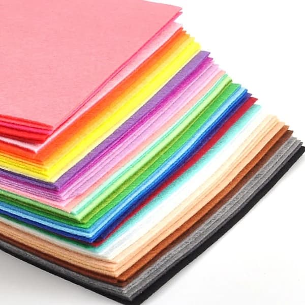 Colorful Polyester Felt Sheets for DIY Sewing and Handmade Projects, 40 Colors, 10 x 15 cm