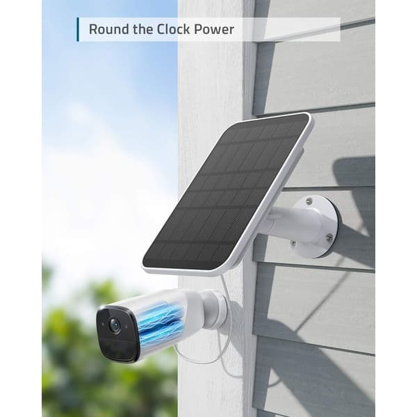 Ineasicer-certified solar panel, compatible with eufyCam camera, continuous charging, 2.6W solar panel, IP65 weatherproof