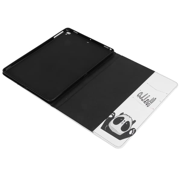 Portable Tablet PU Protective Holster 360° Universal Protection Painted Leather Case for iPad 9th Generation HELLO Panda