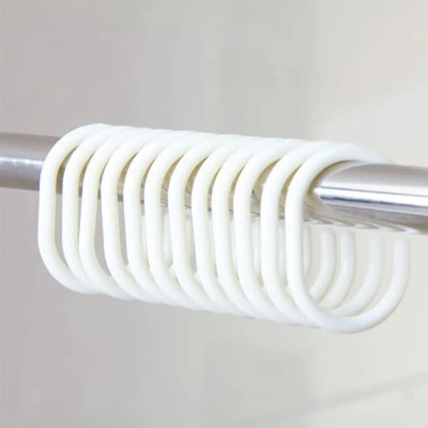 48-pack gardinringar, duschdraperikrokar, duschring, gardinkrokar, badrumsgardinring, öglor för duschstång