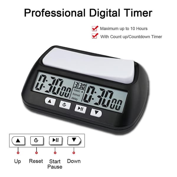3-i-1 Multifunktionel Bærbar Professionel Skakur Digital Skak Timer Spil Timer