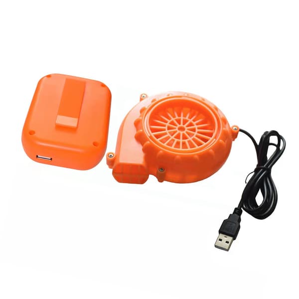 Mini Ventilator Blæser USB Opladning Mini Oppustelig Ventilator med Batteriboks til Oppustelige Spil Tøj Kostumer Orange Ventilator
