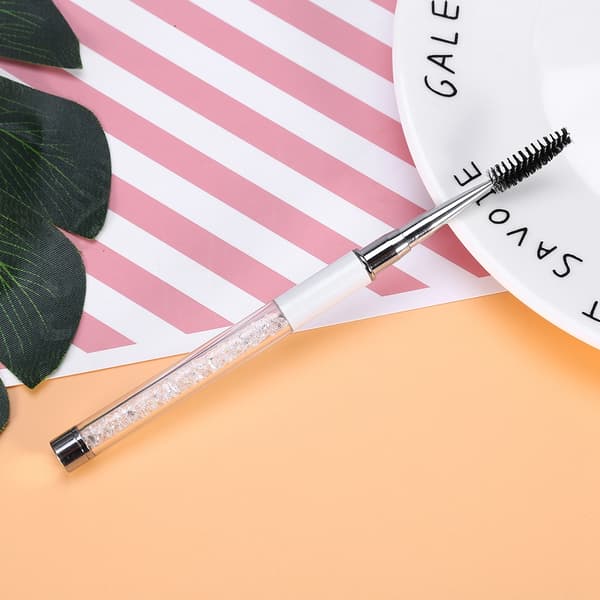 Eyelash Eyebrow Brush Mascara Wands Applicator Spooler Eyelash Extension Eyebrow Comb White