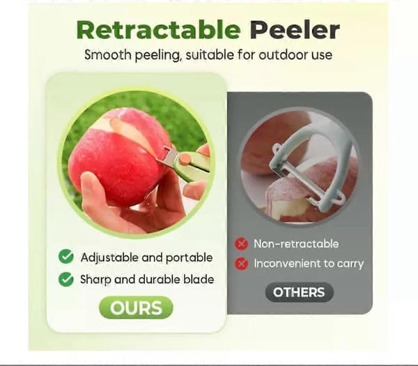 Pocket Fruit Peeler, Portable Hidden Kitchen Vegetable and Carrot Peeler