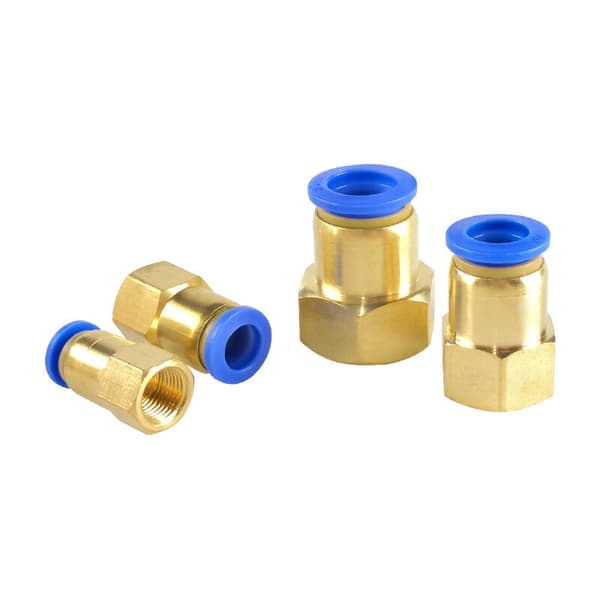 Push-to-Connect Rørfitting Adapter 12mm Rør Ydre Diameter Hun Lige Pneumatisk Forbindelse Tilslutningsrør 5 stk (R1/8) KLB
