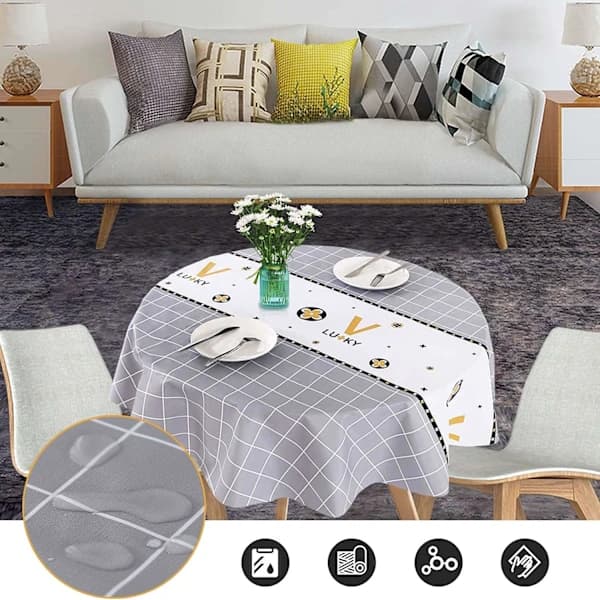 Round Tablecloth Waterproof Oilcloth Round Tablecloth Environmentally Friendly