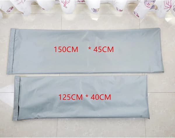 Strykebrettstøvtrekk Vanntett oppbevaringspose for vaskerom 125 x 40 cm Grå