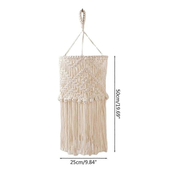 Macrame Lampshade Boho Hanging Ceiling Lamp Cover Modern Office Bedroom Decor