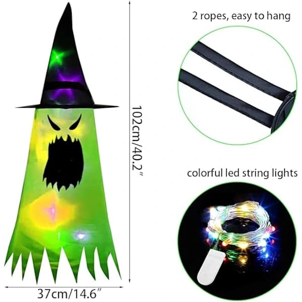 5 Pcs Witch Hats Hanging Evil Spirits Halloween Decoration
