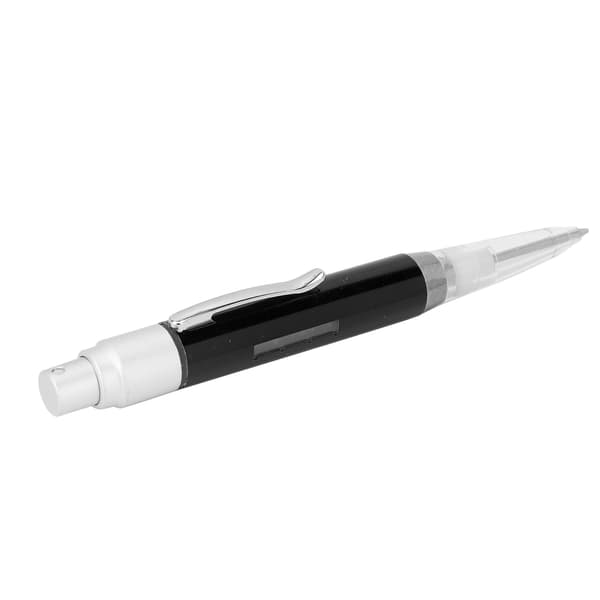 Bærbar Pen Parfume Sprayflaske 2-i-1 Kuglepen Tom Parfume Atomizer 2ml Sort