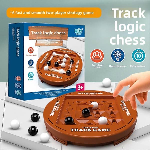 Logic Chess Track Game for 2 Players, Brain Puzzle, 18 cm