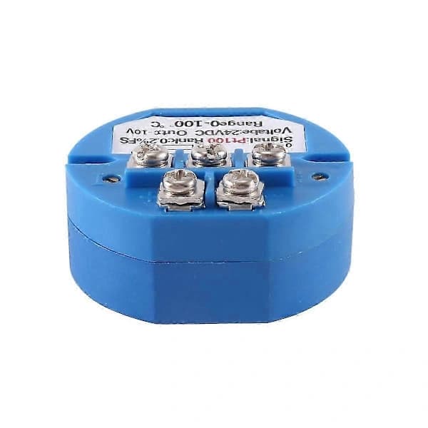 PT100 Type til 0-10V 0-100 Grader RTD Indgang 0-10 a Udgang DC24V Termisk Modstand Temperaturtransmitter Blå