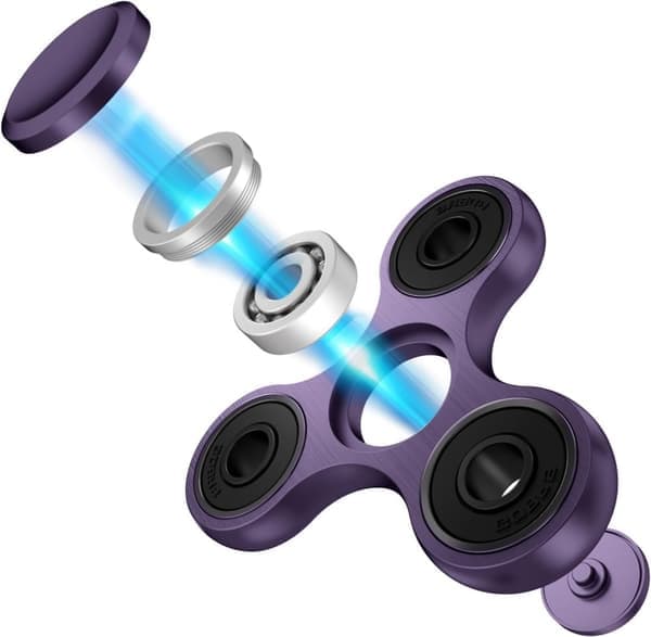 Fidget Spinner - Ruostumaton Teräs - Pyörii 2-5 Minuuttia - Lapsille & Aikuisille
