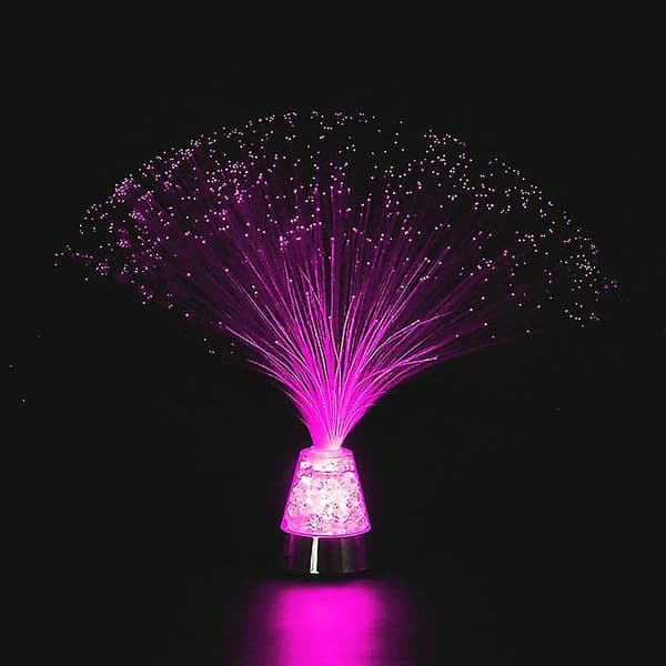 Fiber Optic Lamp with Color Changing Crystal Base and Remote Control - Battery Operated - Fiber Optic Centerpiece Sensory Light