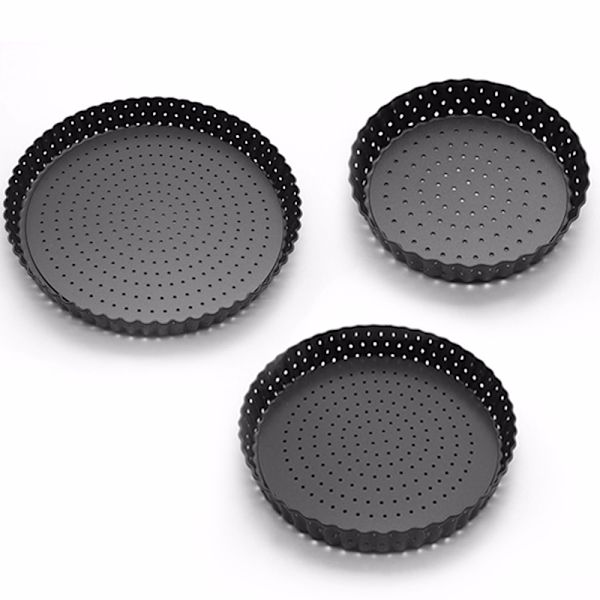 Round Perforated Pizza Pan Multipurpose Non-stick DIY Fruit Pie Plate Practical Kitchen Baking Tools 8 Inches 8 Inches