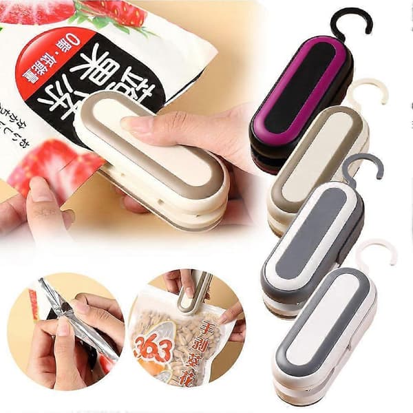 2-i-1 Mini Forseglingsmaskin Batterier Klips Forseglingsmaskin for Matkonservering
