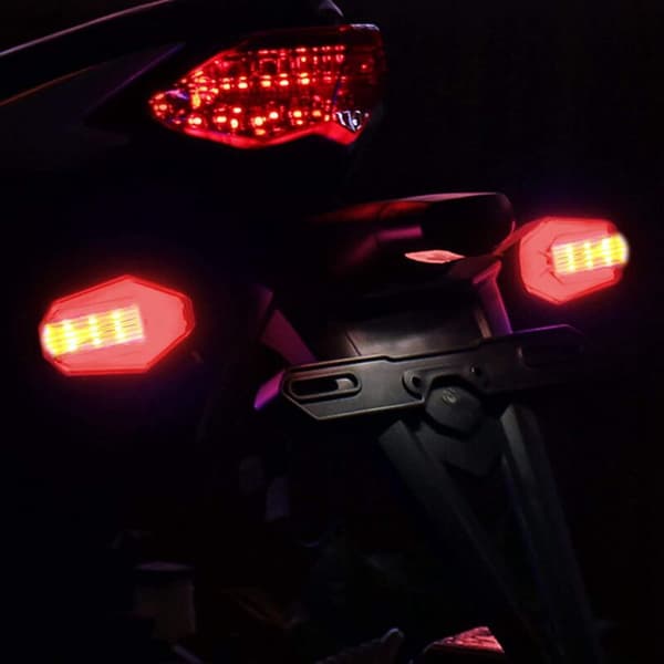 1 Pair 30 LEDs 12V Waterproof Motorcycle Turn Signals Rear for (Red)