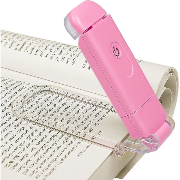 Boklampe med klemme, USB-oppladbar leselampe for sengen, 2 lysmoduser