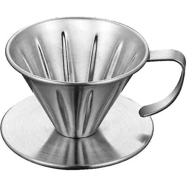 Kaffefilterholder i rustfritt stål, gjenbrukbart dryppkaffefilter Gjenbrukbart kaffefilterbrett