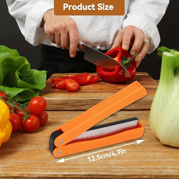 Knife Sharpener, 400/600 Grit Foldable Pocket Diamond Stone Double-Sided Diamond Stone for Sharpening Kitchen Utensils, Garden, Outdoor Camping -