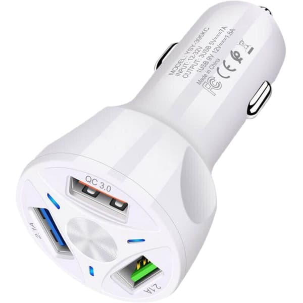 5V/7A Multi-Port QC3.0 3USB Billader En for Tre 36W-Hvit