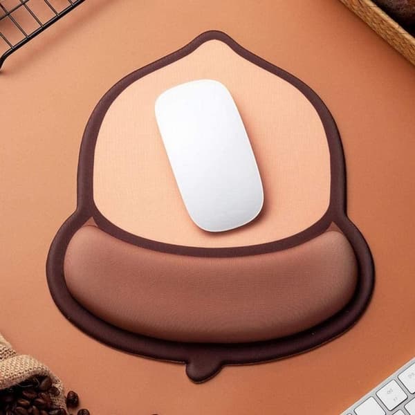 Ergonomic Mouse Pad, Brown Acorn Wrist Rest, Mouse Pad