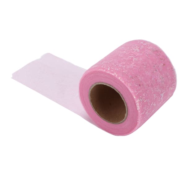 Tyullstoff DIY Håndverk Slitestyrke Symfoni Polyester Lett Bærbare Tyullruller 6cm Lys Rosa