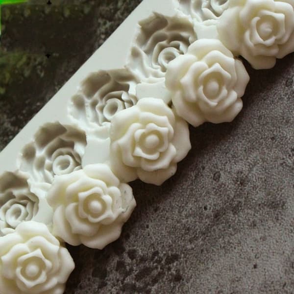5 stk roser silikonform fondant kakedekorasjon bakeverktøy
