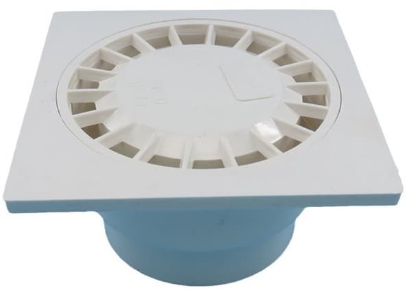 PVC floor drain single insert round - for balcony, odor removing, 75mm size