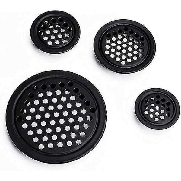 10 Stykker Rund Ventilationsrist i Rustfrit Stål Rustfrit Stål Ventilationsrist Rund Rustfrit Stål Ventilationsrist 10 Stykker Sort Ventila