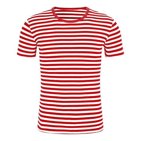 Herre kortermet stripete sjømannsstil rund hals basic casual kortermet blå S Blå S