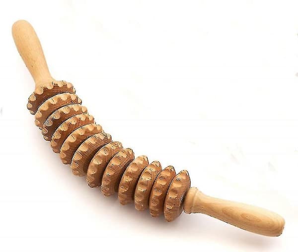 Anti Cellulite Massage Talje Lår Rulle Værktøj Massager Maderterapi Træ 40 cm -