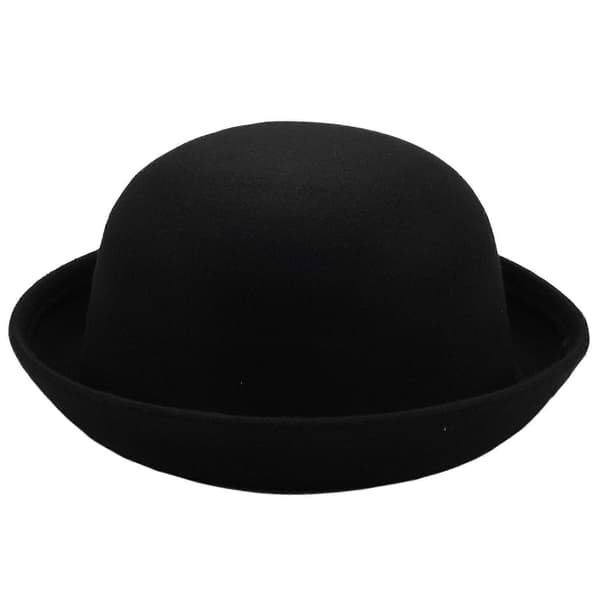 1 stk Melon Bowler Hat Filt Hat Chaplin Hat Ridehat (sort)
