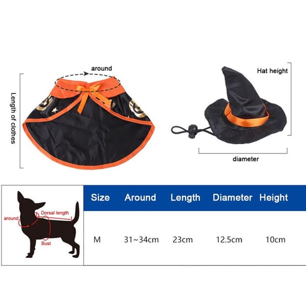 Halloween husdjursdräkt set, inklusive husdjurskappa vampyrdräkt Form2