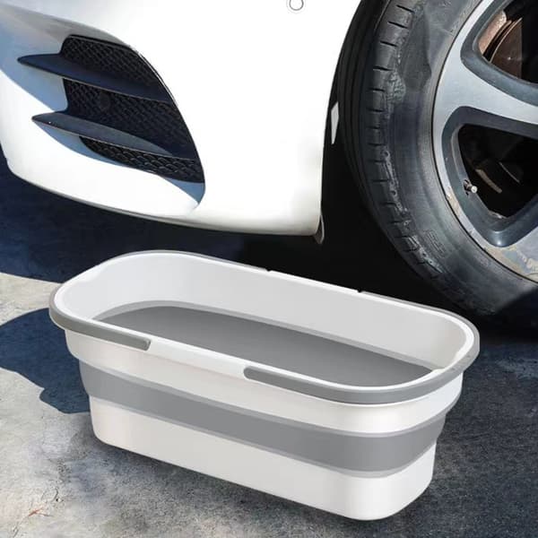 Large Flat Mop Bucket with Rolling Wheels Large Capacity Cleaning Bucket for Home Kitchen White White