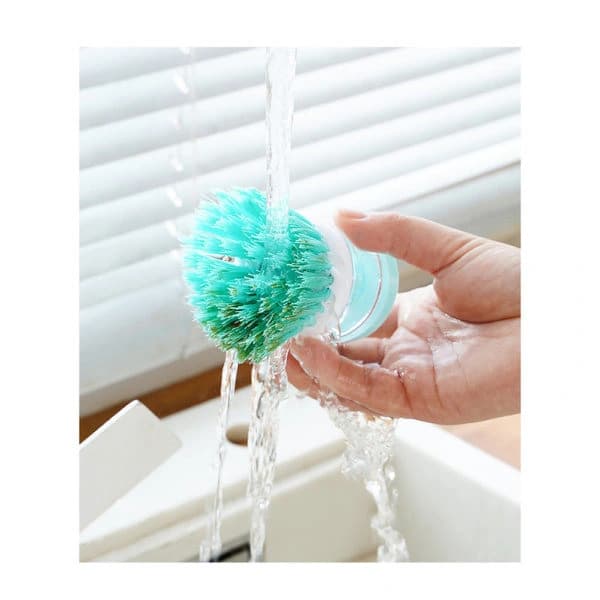 A set of three powerful cleaning brushes with short bristles: practical kitchen utensils