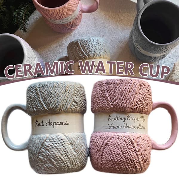 Creative Ceramic Mug Colorful Wool Sugar Milk Coffee Cup Office Cup Blue Blue