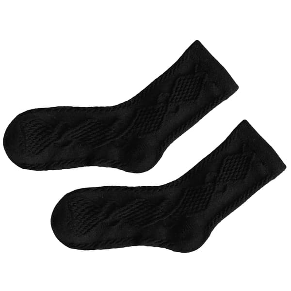 Bomuldsstrømper til børn, behagelige, varme, retro preppy mid-calf strømper til vinter efterår, sorte M