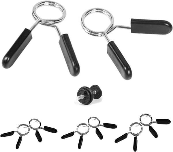 Dumbbell Bar Spring Clip, 8 pcs Spring Collar Clips