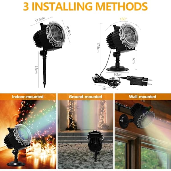 Outdoor Projector Light for Holidays with Remote Control and Timer, 64 Patterns Waterproof LED Lamp for Halloween Christmas New Year