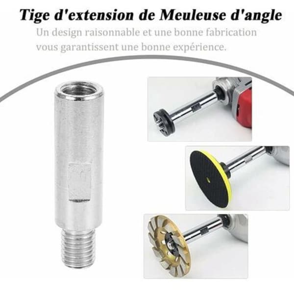 3-pack Aluminum Alloy Angle Grinder Extension Rod M14 Angle Grinder Extension Rod 75mm 100mm 140mm Lever M14 Thread Adapter