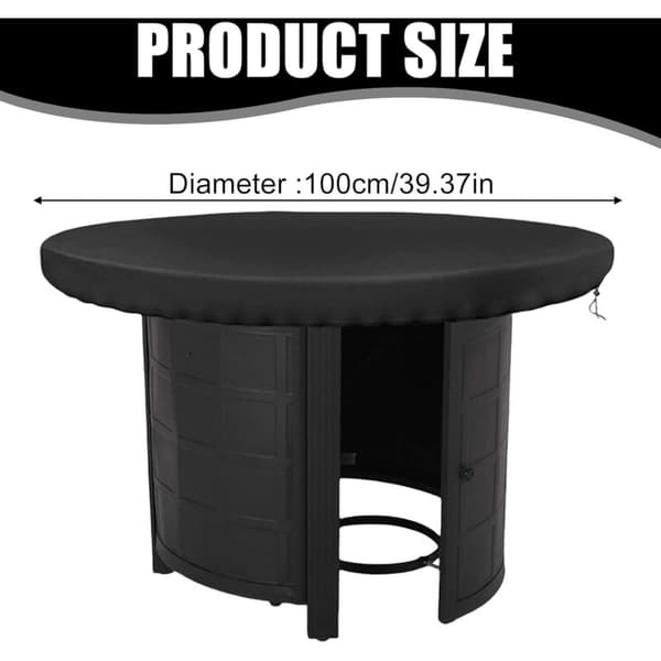 100 cm Eldstadsskydd, 420D Rund Eldstadsskydd, Vattentätt, Anti-UV, för Runt Utomhusbord, Eldstad och Grill
