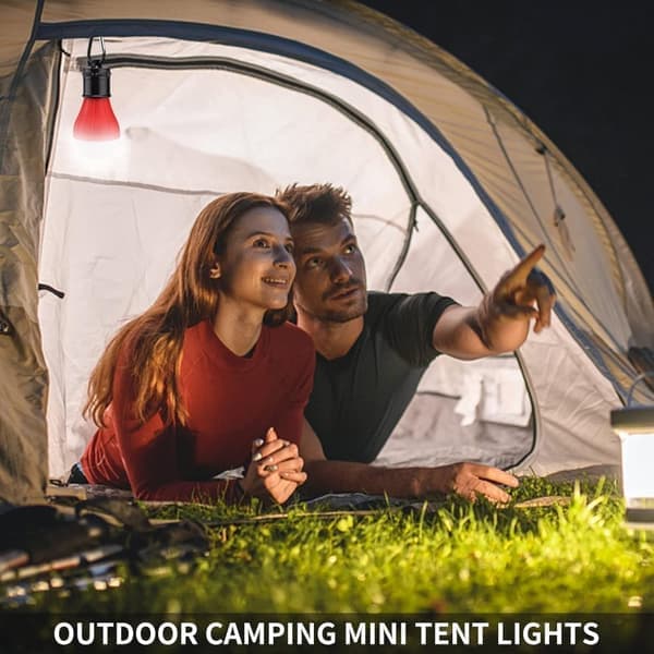 5 stk. LED-campinglamper teltlamper med karabinhage, udendørs campinglygte, bærbar nødbelysning til camping, SOS-signal