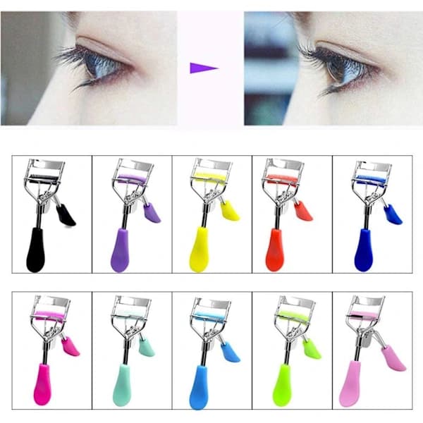 A4 Chrome with Purple Comb Eyelash Curler Wide Angle Edge Beauty False [CO]